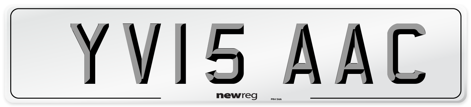 YV15 AAC Number Plate from New Reg